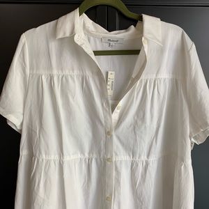 Madewell Women Seamed Button Down Shirt White